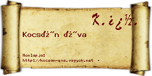 Kocsán Éva névjegykártya